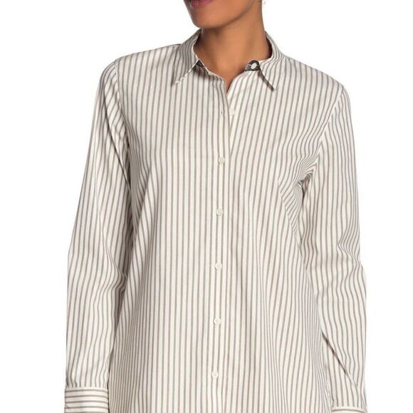 Lafayette 148 New York Helen Striped Blouse sz XS - Picture 2 of 13
